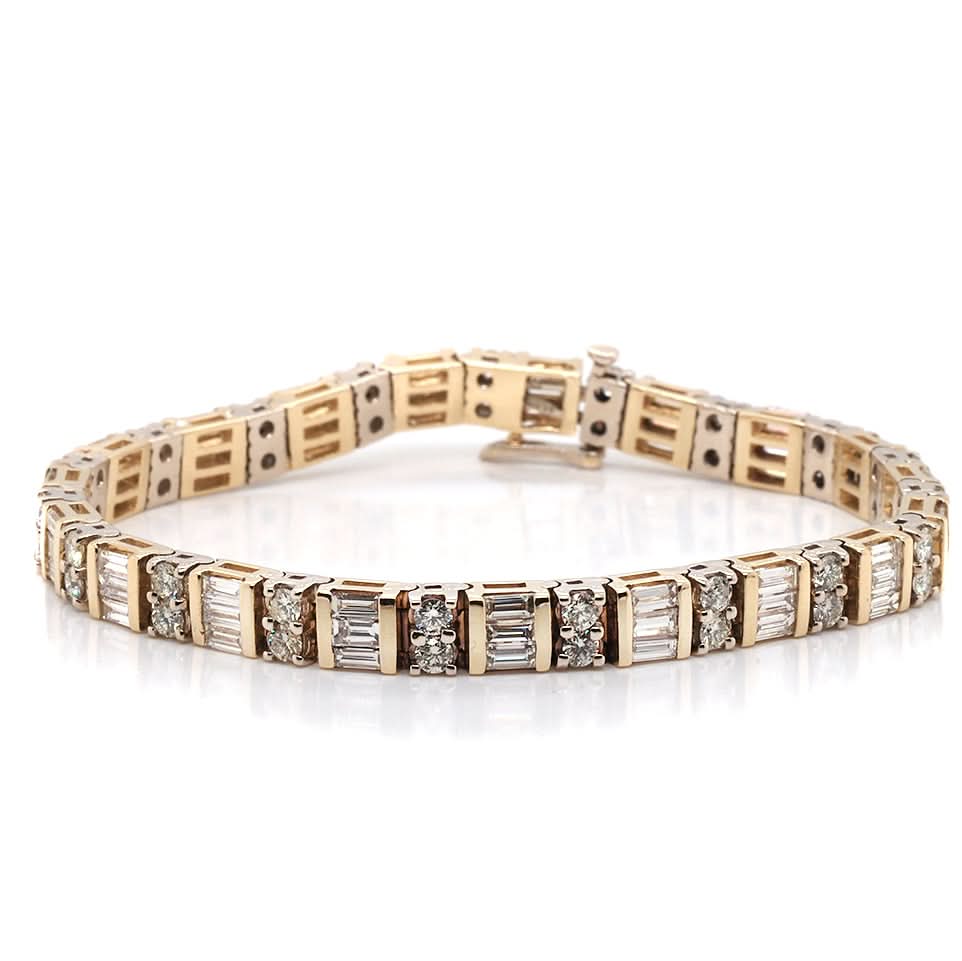14ct Yellow Gold Diamond Bracelet